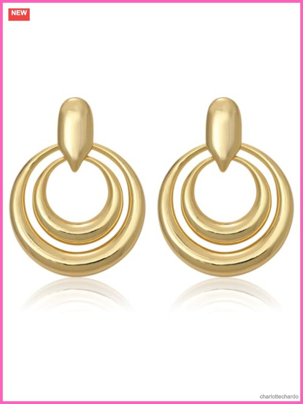 18K Gold-Plated Hypoallergenic Hoop Earrings Doorknocker